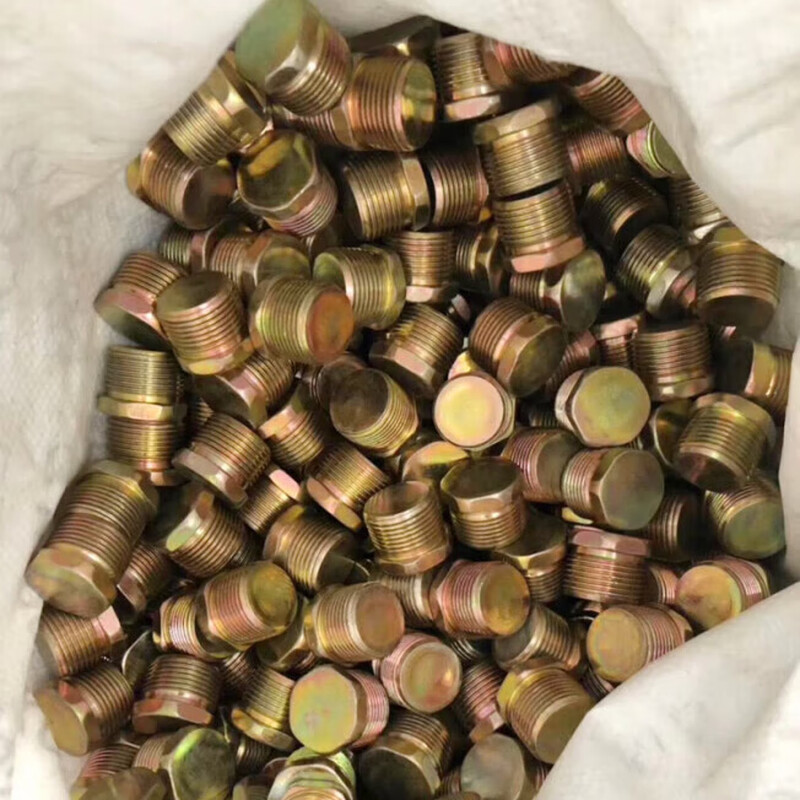 Carbon steel explosion-proof plug metal Q235 solid 04 stainless steel color zinc plated external hexagonal thread plug waterproof seal carbon steel DN32 G1 1/4 1.2 inch