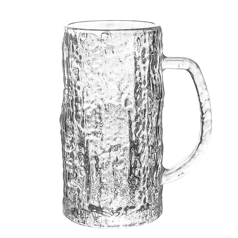 PINYU craft beer cup, high-end draft beer cup, Nordic style bar cup, high-looking glass cup with handle, 450ml 2 pieces