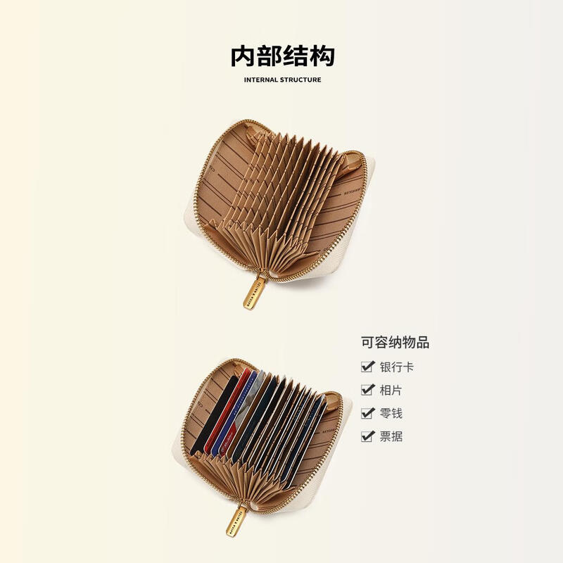 Calvin Klein Card Holder Women's 2025 New Document Storage Bag Feel Wallet Multi-Card Slot Coin Purse Clutch Bag White Gift Box Packaging