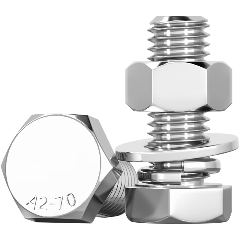 Tianzhuo Hardware 201 stainless steel external hexagonal bolt and nut set screw flat elastic gasket combination M8M10 M10*30-20 set