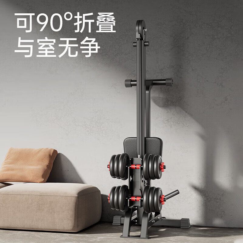 He Jiagong dumbbell rowing machine multi-purpose rowing machine fitness home sports equipment small foldable four-in-one row 40kg environmentally friendly dumbbell (shipped separately)