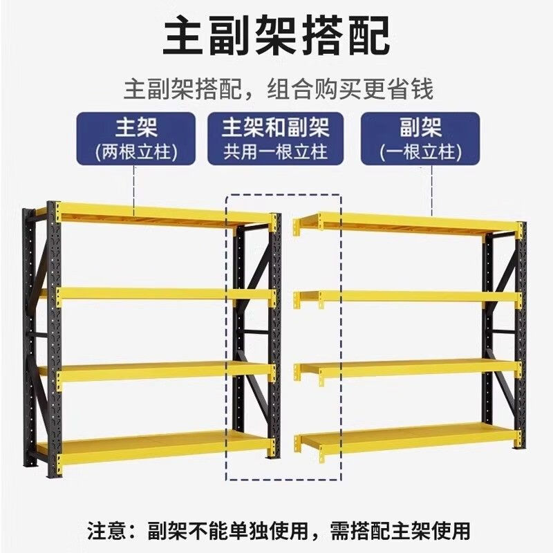 Duhui shelf storage multi-layer storage rack super load-bearing household thickened storage shelf can be added with perforated boards, disassembly and light weight 4 layers 200cm high/main rack can be used alone Sold at a loss丨Length 105*40cm 300 catties/layer