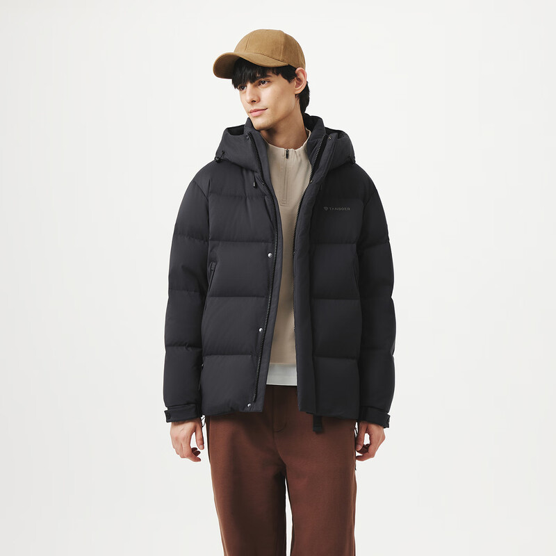 Tambor Down Jacket Men's Short Hooded Versatile Warm Winter Thick Jacket 5530333Z Ebony Gray L175