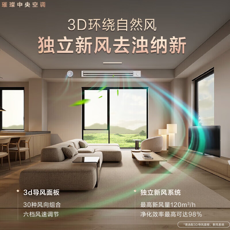 Hisense Bright Home Central Air Conditioning Fresh Air Dehumidification High Temperature Self-Cleaning Precision Temperature Control Living Room Air Duct Machine 3 HP First Class Energy Efficiency KFRd-72FW/C3A1