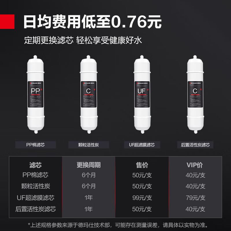 DEMASHI provides free installation of direct drinking water dispenser filter accessories and a set of four-stage ultrafiltration (contact customer service to verify before placing an order)