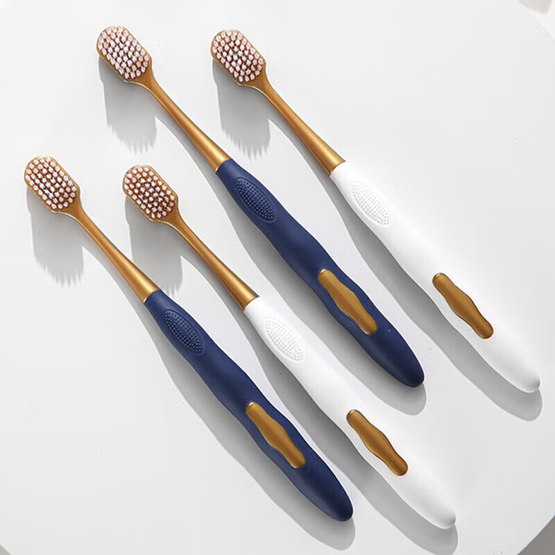 Toothbrush with soft bristles for adult family use, ultra-fine and ultra-soft toothbrush (wide head, soft bristles)* 6 pieces 1