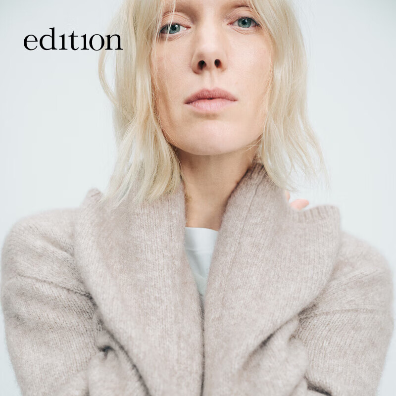 Edition Gao Yuanyuan's same style E+ light life 2024 winter new style lace-up long wool yak sweater jacket