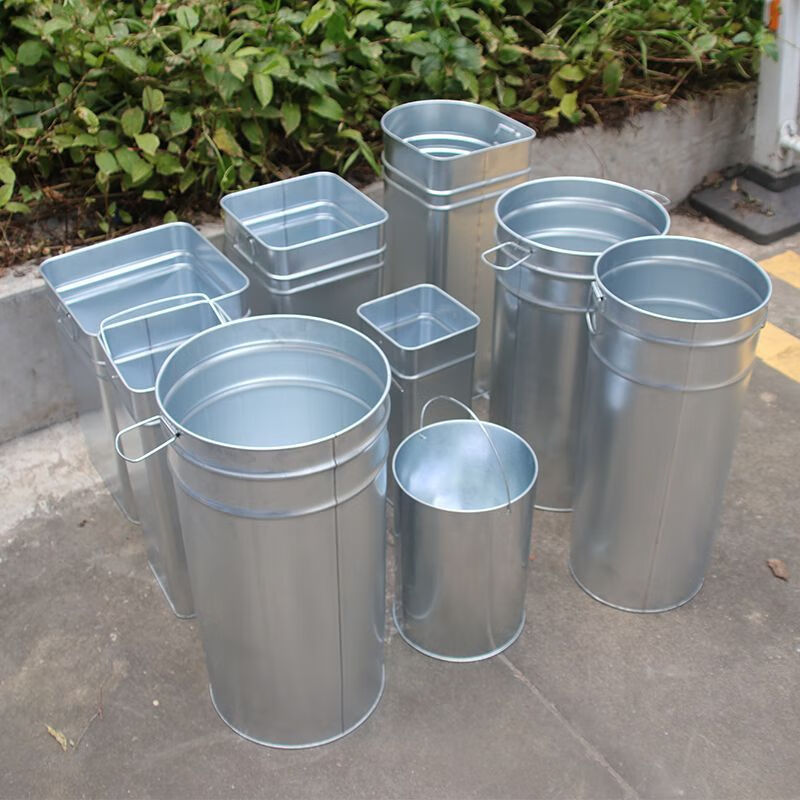 Trash can liner customized iron sheet stainless steel indoor outdoor large capacity trash can liner peel box galvanized round square special-shaped inner barrel galvanized round liner 22X22X32CM