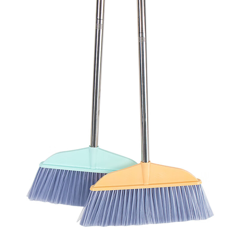 Hasdick soft-bristle plastic broom, stainless steel long handle 8507 with three-section splicing rod, green HZL-53