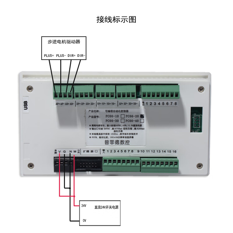 Yue Changsheng stepper/servo motor programmable motion controller single/double/three/four-axis linkage PLC integrated forward and reverse PC66-20+ power supply with programming + line + simple wiring