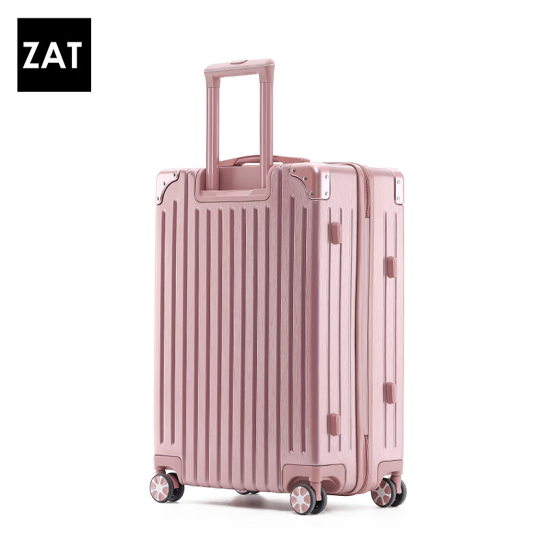 ZAT high-looking zipper suitcase trolley suitcase small boarding case password box rose gold 29 inches