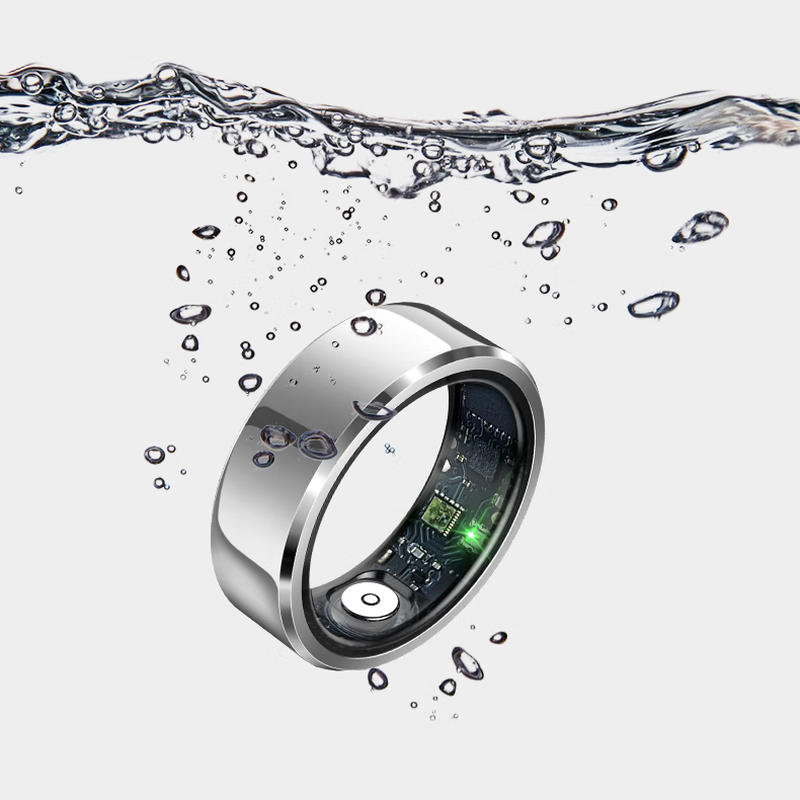NUIBC smart ring Ring blood sugar blood pressure trend heart rate blood oxygen sleep black technology smart ring sports step counting waterproof care Huawei Samsung Xiaomi Huawei mobile phone universal silver size 10 finger circumference 62.1mm recommended 70-75kg