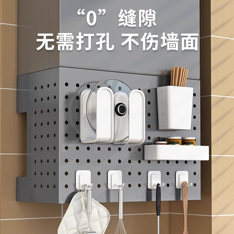 See below the gas water heater shielding cover, hole-free plate, punch-free storage rack, wall-mounted boiler gas pipe ugly artifact, high-grade gray, width 35 height 30 depth 17 accessories set