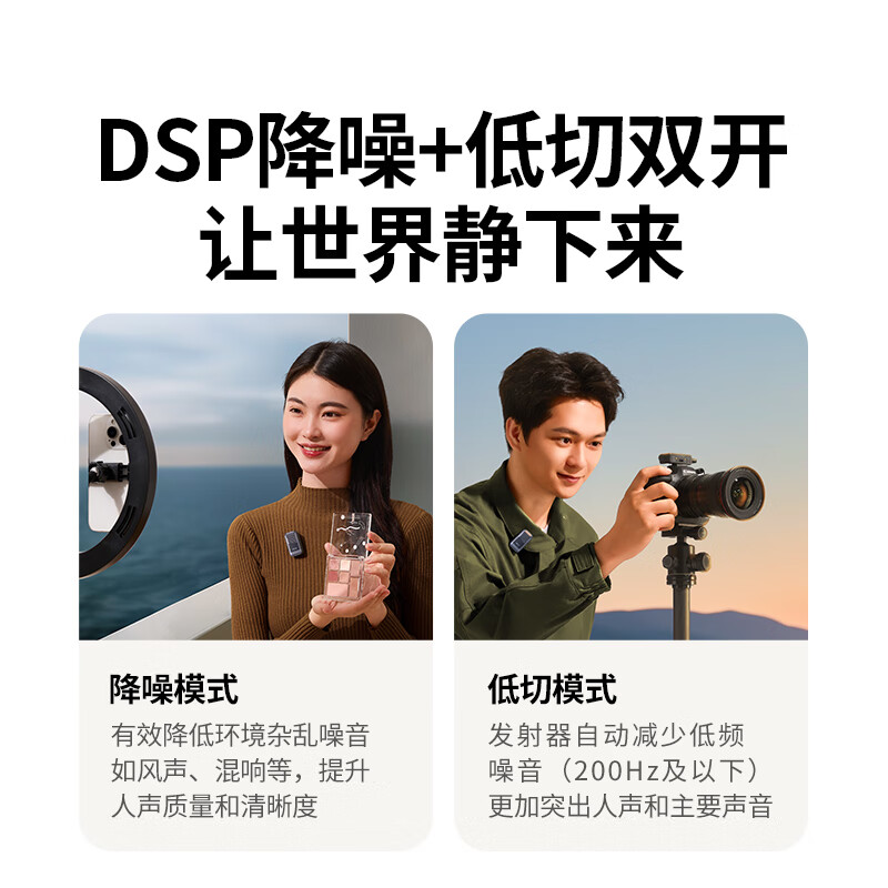 Greenlink MIC6 Wireless Lavalier Microphone One to Two/One to One Camera Radio Microphone Live Broadcast Noise Reduction Mobile Phone Radio Outdoor Anchor Video Shooting Professional Equipment One to Two with Charging Box Suitable for Android Camera Apple 15/16