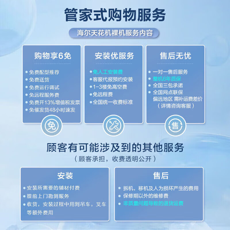 Haier's national subsidy is 15% off, ceiling-mounted embedded air conditioner 3/5 HP, central air conditioner one to one, frequency conversion energy saving, shop commercial office living room, heating and cooling 5 HP, first-class energy efficiency, energy-saving sterilization, powerful cooling and heating 7YAC81