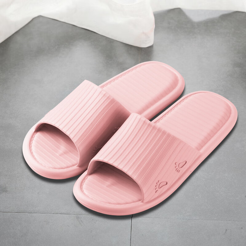 JEBIS Slippers Four Seasons Couple Bathroom Home Leisure Slippers Hot Spring Bath Soft Soled Sandals Women's Pink 38-39