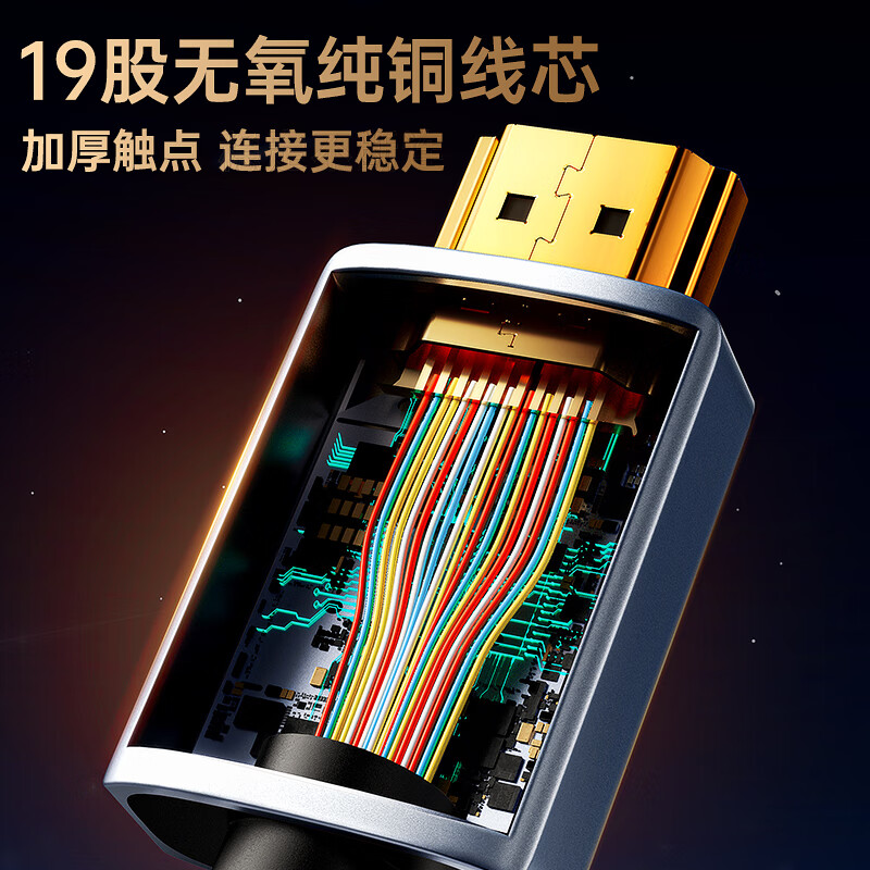 Green giant (llano) HDMI cable version 2.1 8K60Hz 4K240Hz high-definition video connection cable compatible with HDMI2.0 laptop computer connected to TV projector monitor 3 meters free cable tie