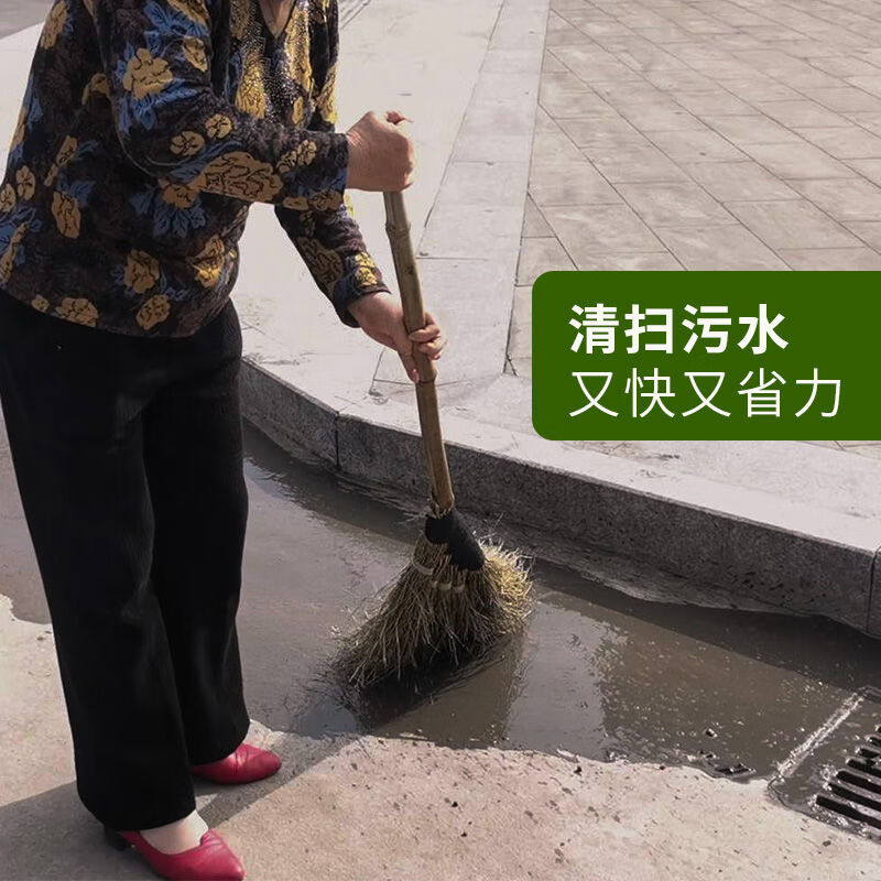 Bamboo broom outdoor special handmade large broom household courtyard broom broom workshop iron broom yard large broom grass broom 2 thickened and durable