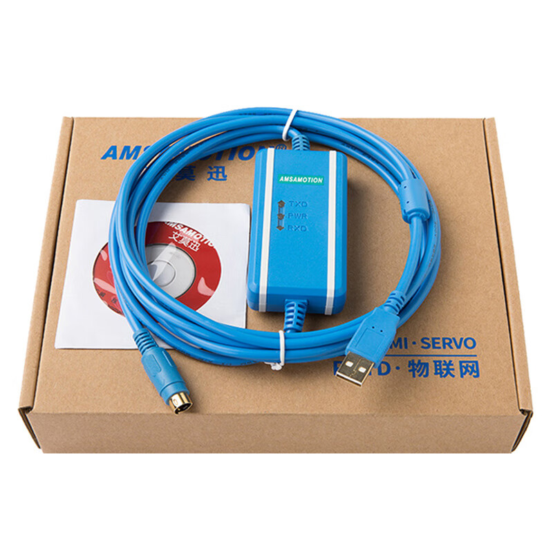 Yue Changsheng is suitable for Mitsubishi Q series PLC programming cable communication data connection download cable USB-QC30R2 small blue USB-QC30R2
