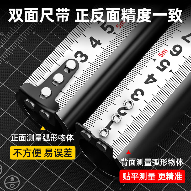 Ye Yu multi-function laser digital display three-in-one ultra-long distance meter small room measuring instrument high-precision infrared smart tape measure Green light-5 meters double-sided tape measure + high-definition digital display + lithium battery 60-meter laser distance meter