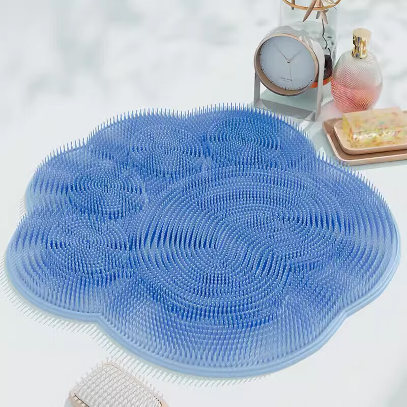 Originally conceived as a lazy foot rub bathroom silicone non-slip massage mat and a bath mat to brush the feet and heels to remove dead skin and wash the feet.