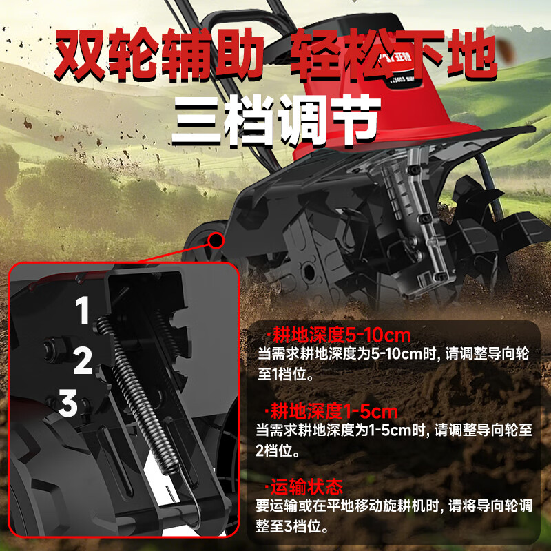YAT plug-in micro-tiller agricultural rotary tiller small household multi-functional farmland plowing and loosening soil plow