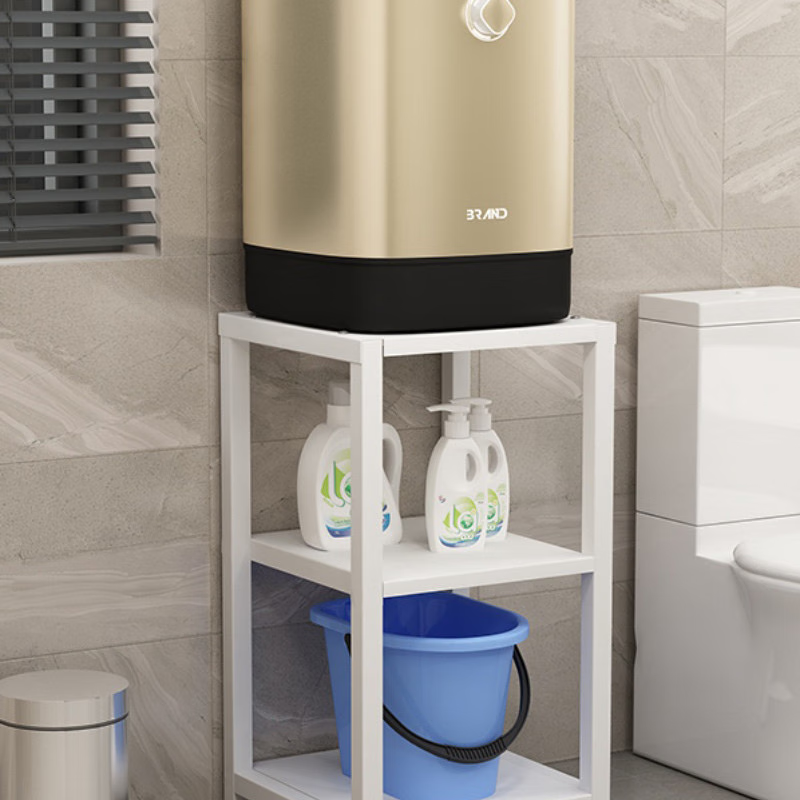 Fantasy Bathroom Storage Rack Bathroom Moisture-Proof Base Small Washing Machine Bracket Raised Sweeping Robot Storage Rack White 1 layer long 32cm wide 30cm high 35cm