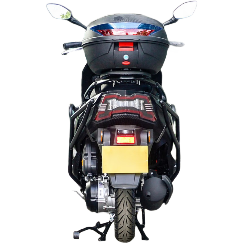 Qianjiang TAN150+ fuel motorcycle, cool pedals, fuel-saving takeaway truck, bumper + trunk, starry night black