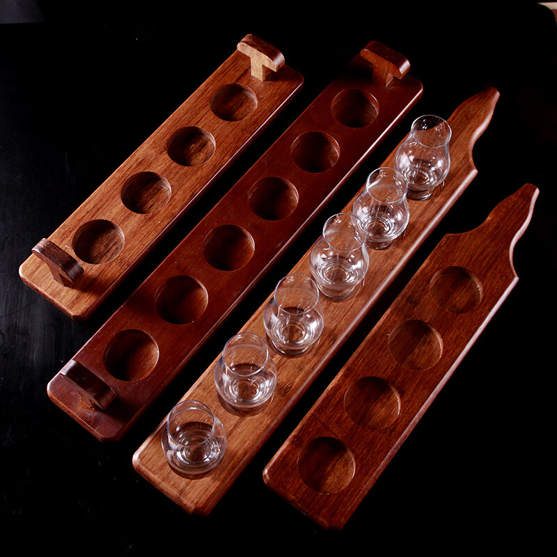 Aoyanlai craft beer cup holder cup holder solid wood tray cup holder tasting cup holder wine holder large 6-hole bamboo cup holder hole diameter 6 cm