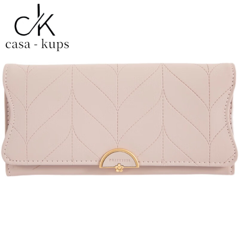 Casa-kupsCK wallet women's 2025 Chinese Valentine's Day card bag coin purse all-in-one handbag female small bag hand long wallet pink