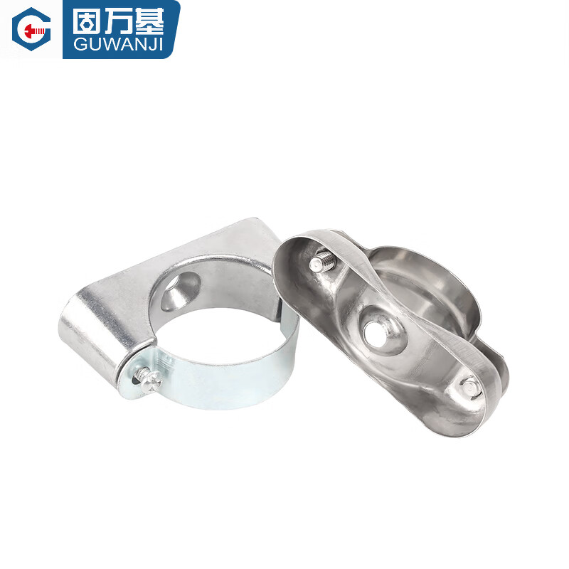 Guwanji 304 stainless steel off-wall code Yuanbao card saddle card pipe clamp bracket fixed riding card 20-25-32mm overall 304 material pipe diameter 20-22mm 2 pcs