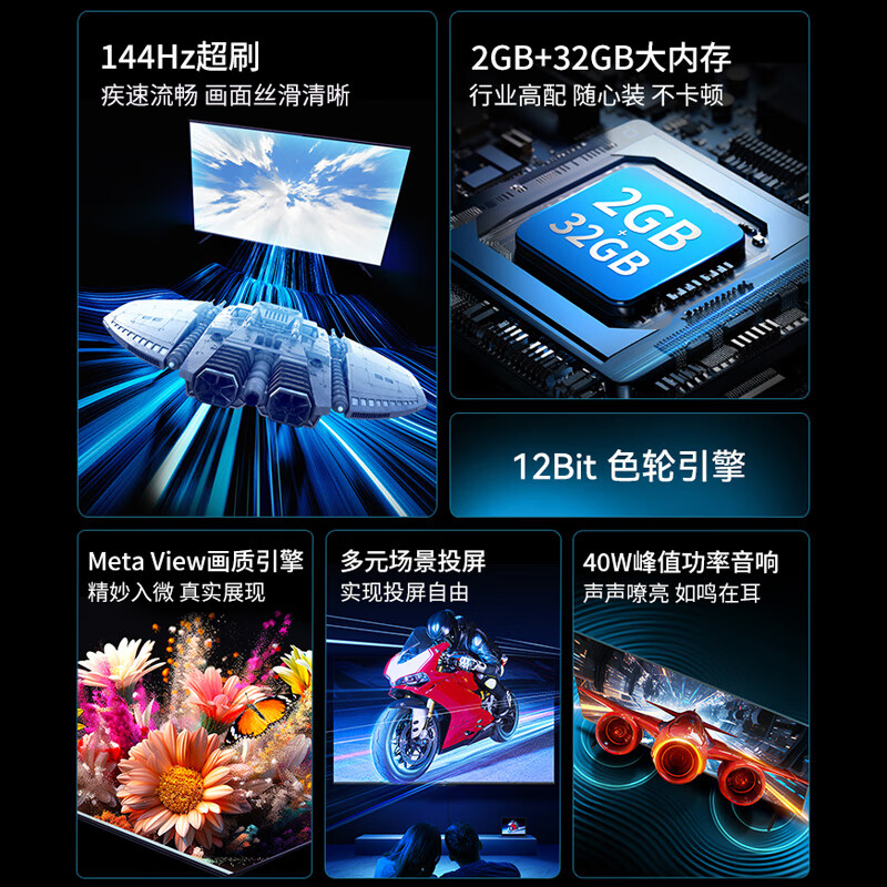 Konka TV 65E8AES 65-inch 2+32GB 144Hz high brush eye protection 4K ultra-clear full screen smart voice flat-panel TV first-level energy efficiency national subsidy