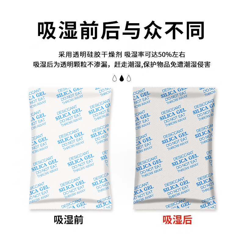 Beifute big bag desiccant hygroscopic transparent silica particles beads electronic products industrial metal machinery equipment warehouse clothing luggage moisture-proof agent 100g 10 packs