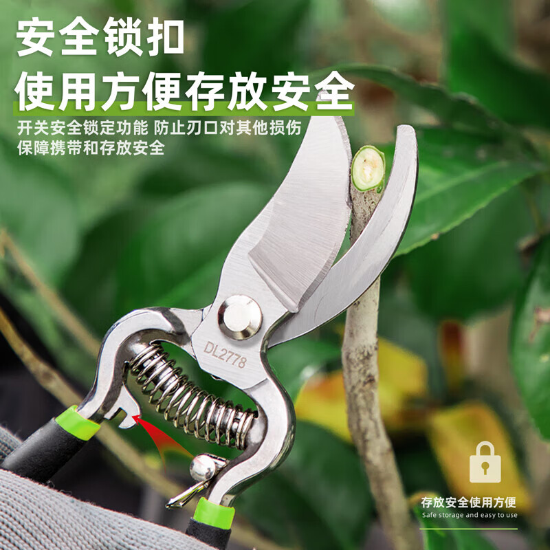 Deli pruning fruit tree pruning scissors garden pruning branches garden labor-saving flower pruning scissors household tools scissors artifact 8-inch labor-saving model high carbon steel pruning shears