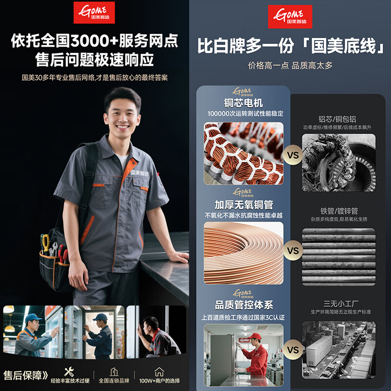 Gome Intelligent Manufacturing GOME Freezer Commercial Large Capacity Household Horizontal Freezer Refrigerated Freezer Display Cabinet Dual Temperature Freezer Level 1 Energy Efficiency 536 Liters Single Temperature