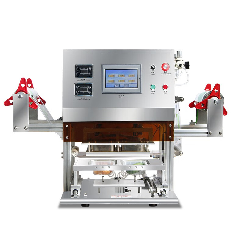 Fully automatic controlled atmosphere nitrogen-filled fresh-keeping lunch box sealing machine coding round bowl sealing machine take-out packaging machine machine lunch box contact customer service