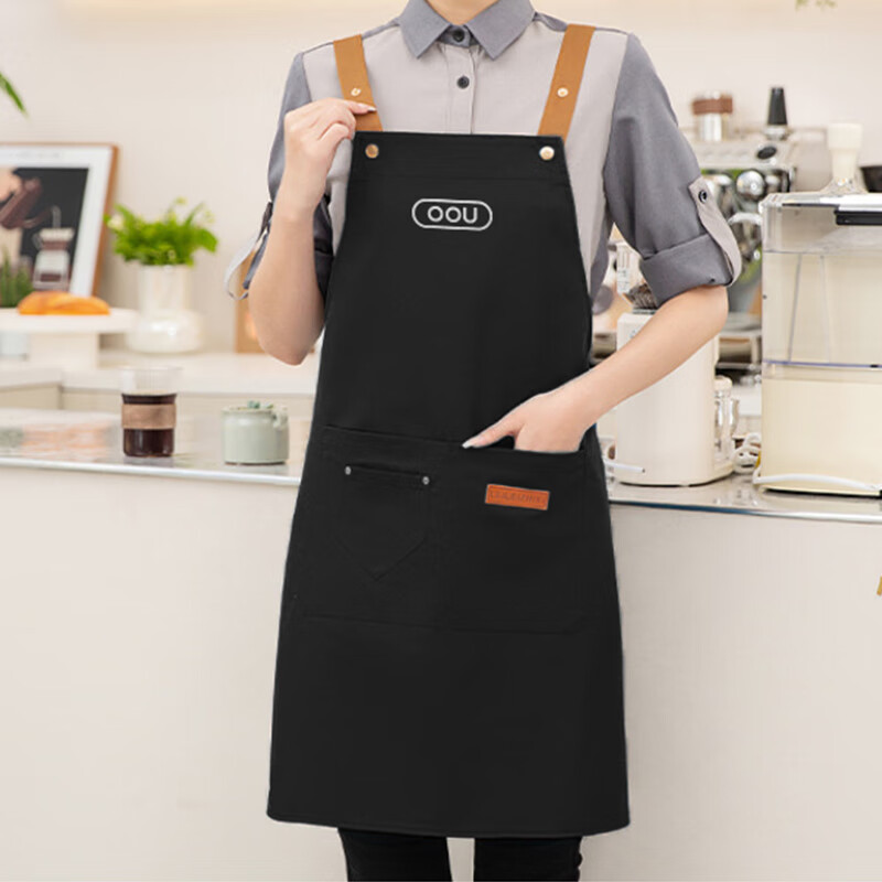 OOU apron for home kitchen household baking waterproof and oil-proof cooking apron for home catering