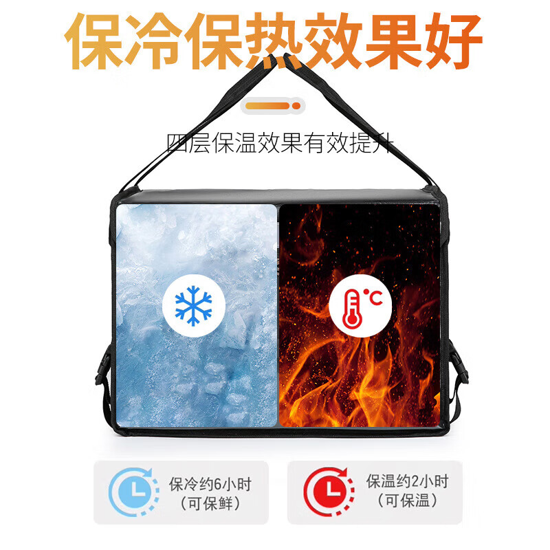 Cheguimu takeout box insulated box electric car rider meal delivery box home camping stall box cold and heat preservation delivery box 30L