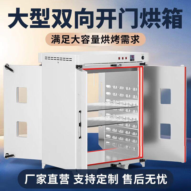 Electric heating constant temperature drying oven double door oven pig farm supplies front and rear double door blast high temperature drying box double door 202-0A galvanized 14 liters without blast