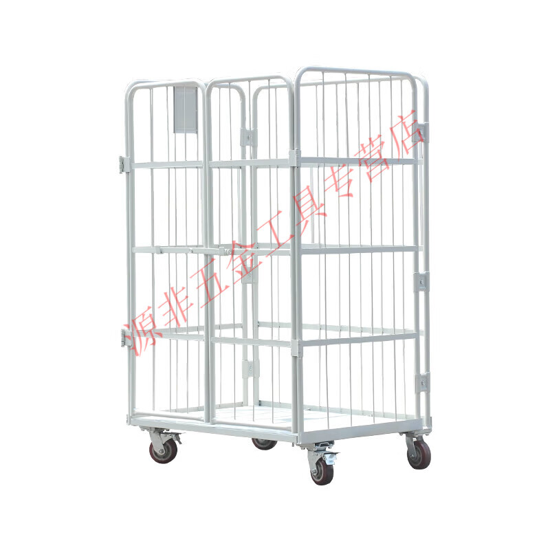 Yingtang Storage Cage Laundry Cage Car Linen Handling Tool Folding Logistics Trolley Express Turnover Car Loading and Unloading Trolley 1100*800*1700 Double Door Top Grid 50
