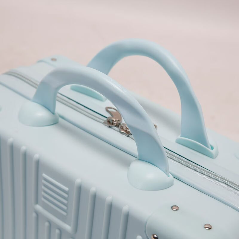 War rudder multifunctional suitcase makeup box beauty storage box small size suitcase lightweight Christmas boarding box gift box 14-inch double corner reinforced version (Sakura pink)