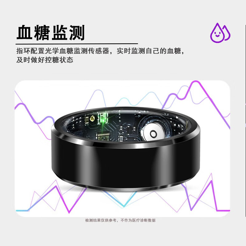 NUIBC smart ring Ring blood sugar blood pressure trend heart rate blood oxygen sleep black technology smart ring sports step counting waterproof care Huawei Samsung Xiaomi Huawei mobile phone universal silver size 10 finger circumference 62.1mm recommended 70-75kg