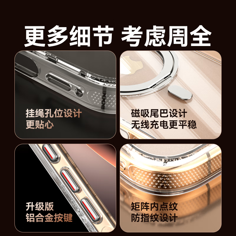 Suoying ice-clear and non-yellowing丨360 rotating stand suitable for Apple iPhone16ProMax mobile phone case fulcrum magnetic MagSafe ultra-thin anti-fall protective cover