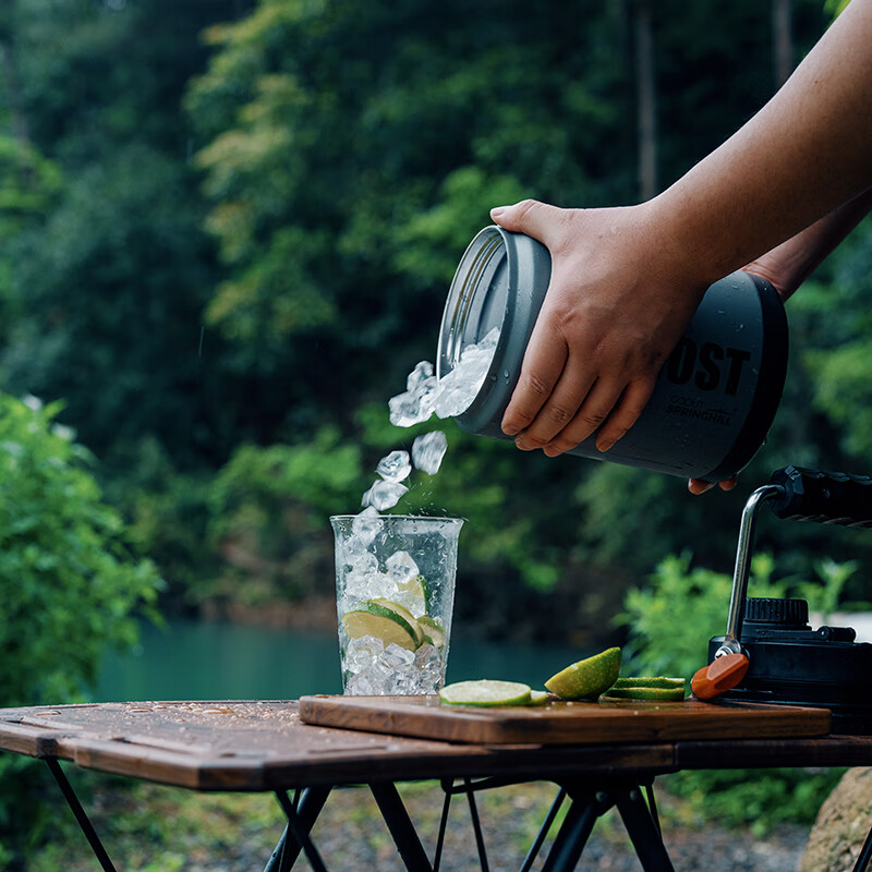 GOOUT SPRINGHILL Official Direct Sales Spring Mountain Gray Frost Ice Bucket Outdoor Ice Cube Insulated Box Camping Cold Bucket Portable Portable Gray Ice Bucket + Ice Bucket Cover + Ice Bucket Clip One Step