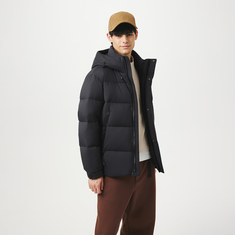 Tambor Down Jacket Men's Short Hooded Versatile Warm Winter Thick Jacket 5530333Z Ebony Gray L175