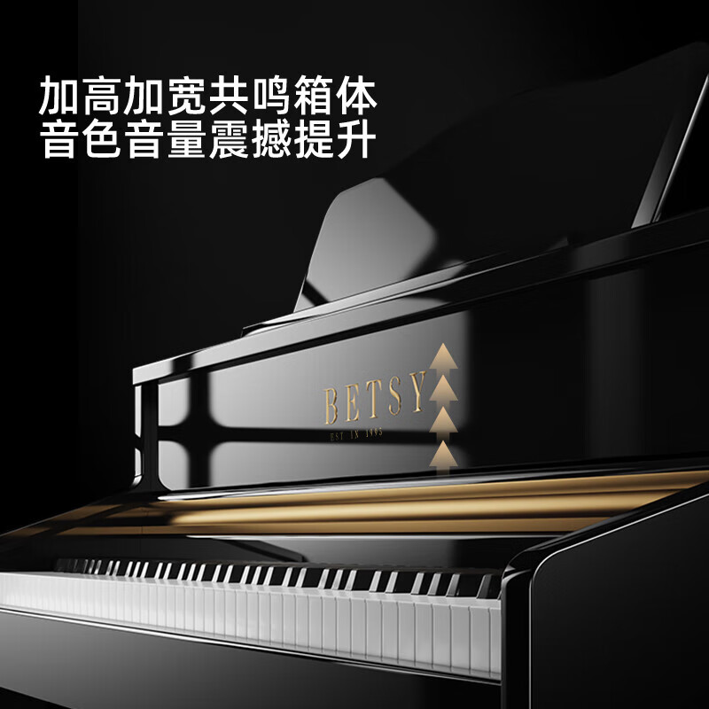 Betsy Electric Piano Heavy Hammer 88 Keys Adult Beginner Upright Electronic Piano B391 Low Box Glossy Black-Solid Wood Keyboard