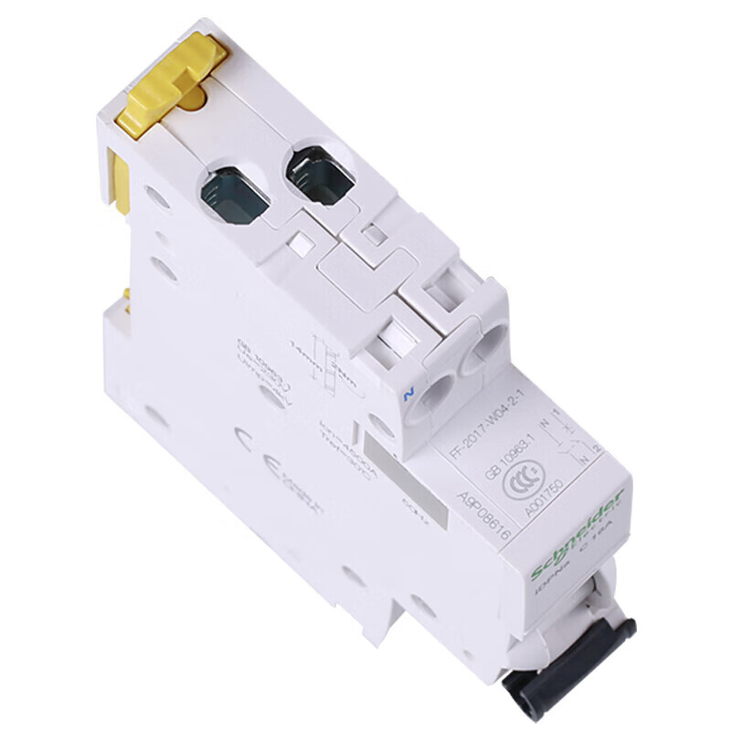 Schneider Electric air switch 1P+N C16A A9 series small household circuit breaker double in and double out main switch air switch without leakage protection iDPNa-C16A-4.5kA