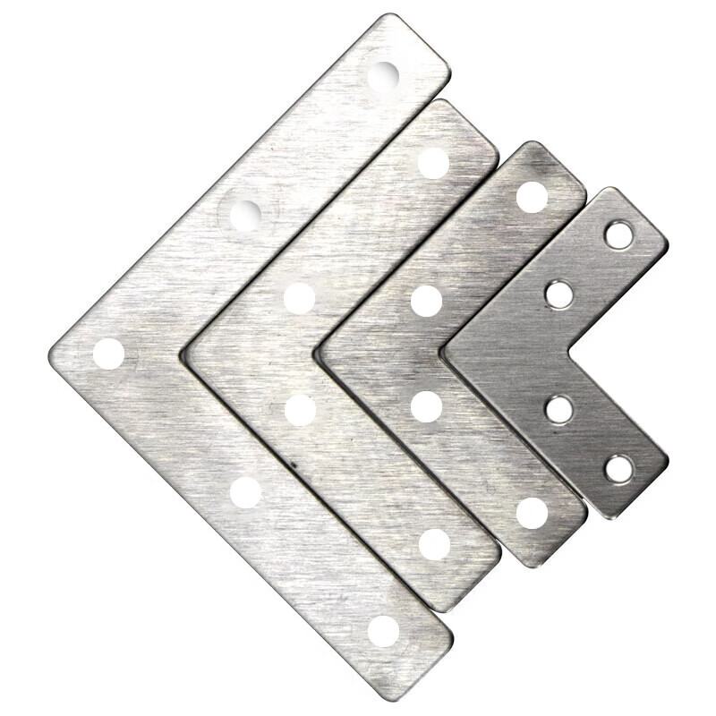 Masfor thickened stainless steel corner code thickened right-angle corner code fixed bracket round edge L-shaped 60*60mm (10 pieces)