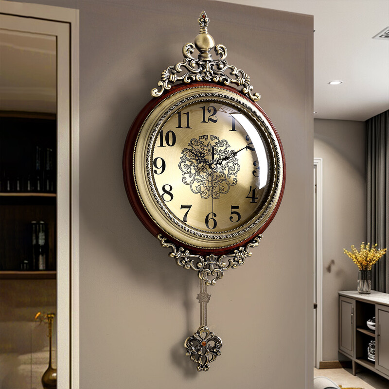 ZUNELL American retro wall clock living room 2026 new light luxury high-end wall clock French European style wall clock high-end Roman numeral style