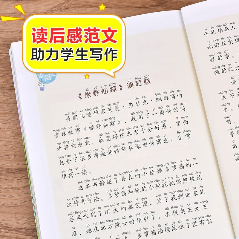 The Wizard of Oz, color picture phonetic version, children's literature, must-read extracurricular reading books for grades 1, 2 and 3, world classic literature, children's masterpieces, fairy tales and story books, large Chinese series, primary school Chinese extracurricular reading classic series